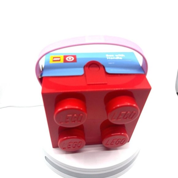 LEGO x Target Collab 4-Stud Red Stackable Brick Storage Box w/ Pink Handle) - Picture 10 of 11